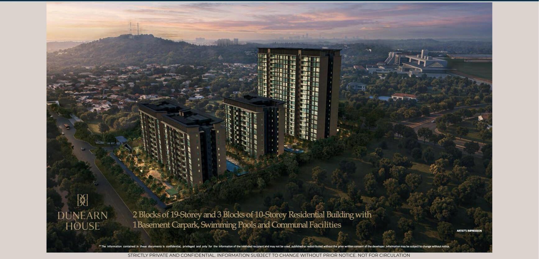 Dunearn House — 2 × 19-storey and 3 × 10-storey residential blocks with pools and communal facilities on Dunearn Road