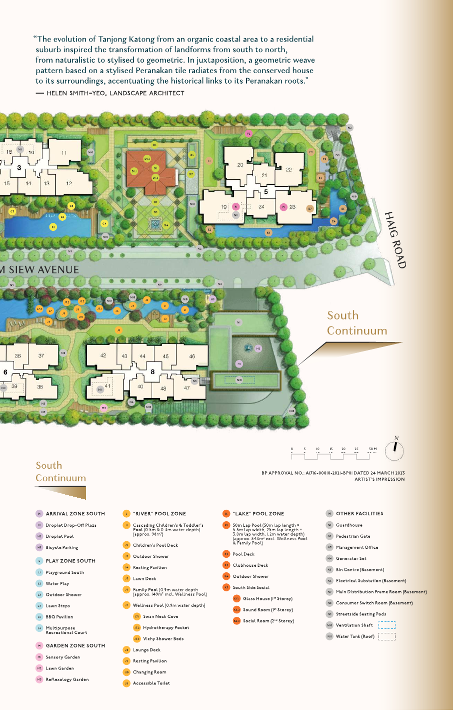 South Continuum overall landscape plan and facilities
