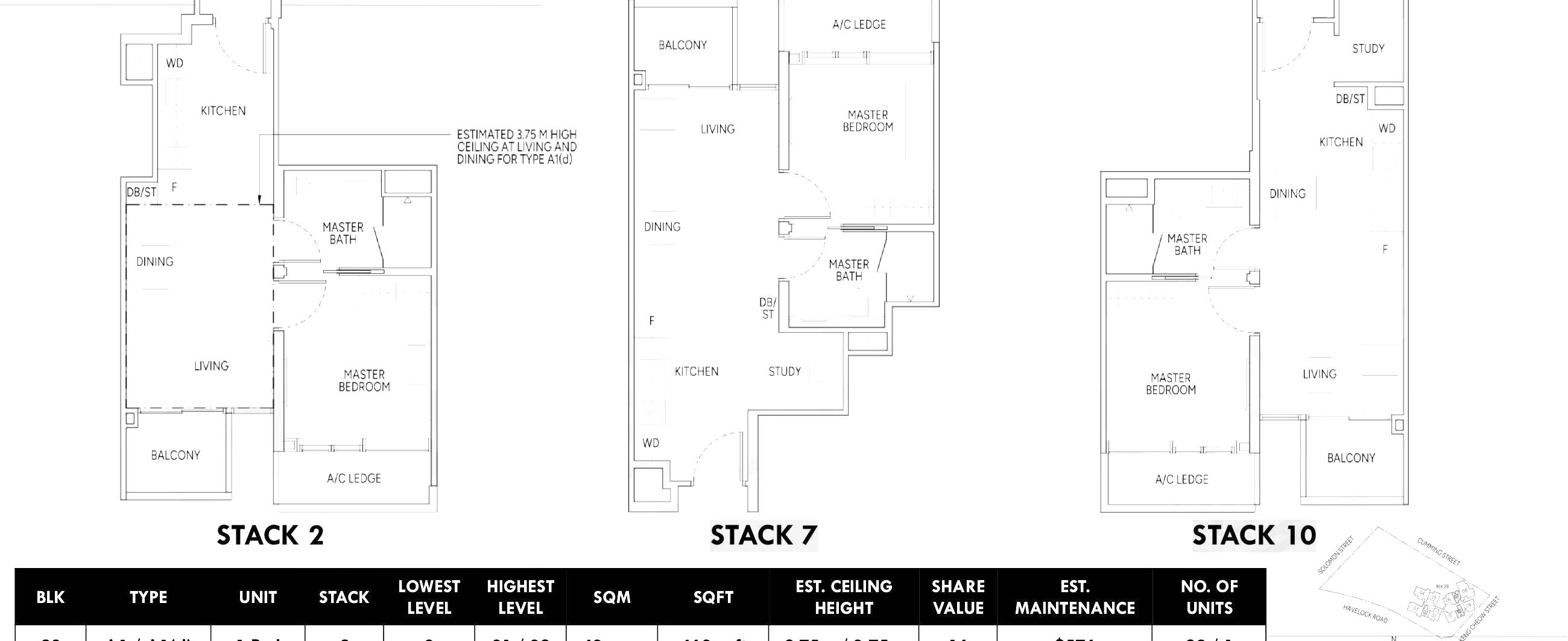 Type A1 1 Bedroom floor plan